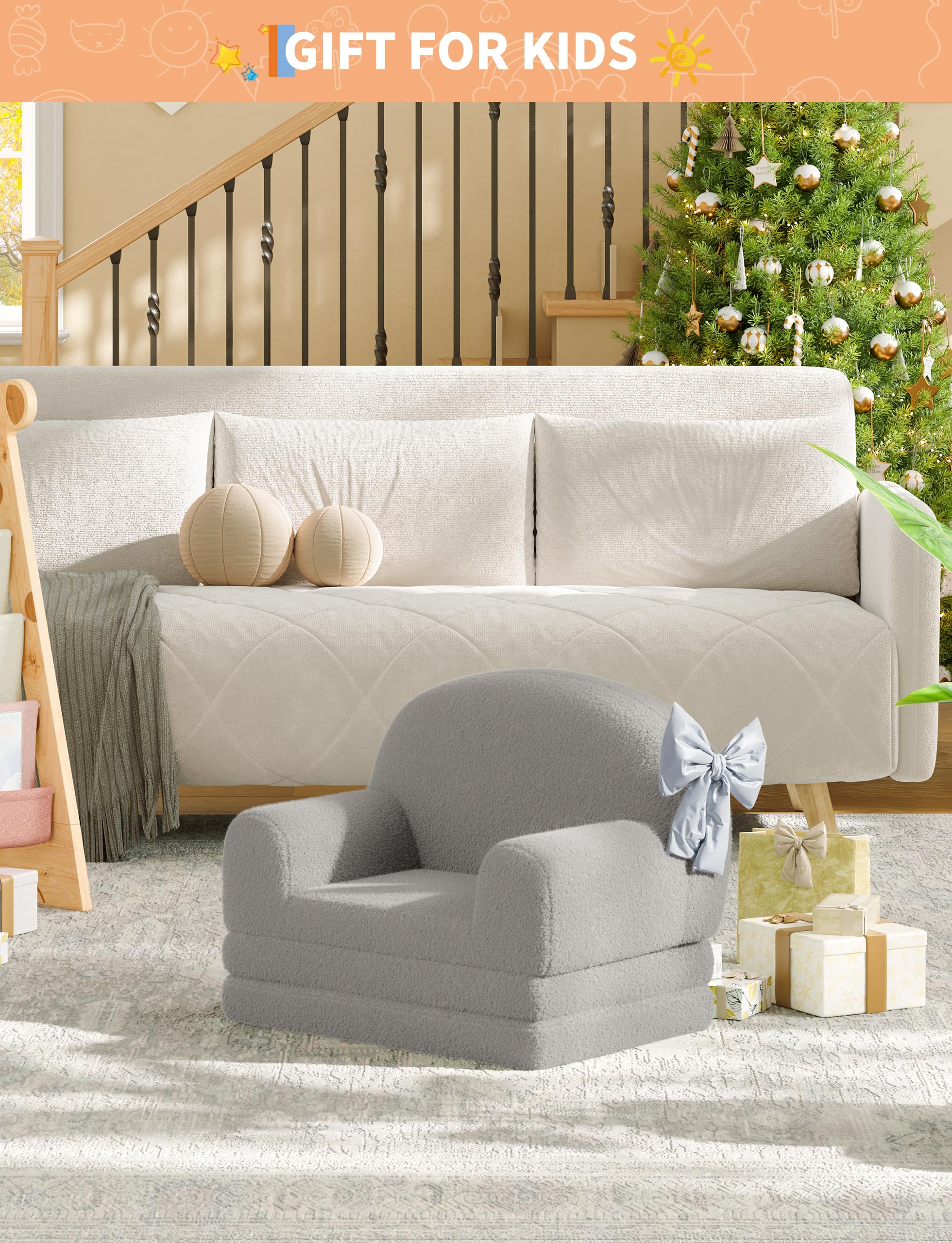 Amazon.co.jp: GarveeHome 子供用ソファチェア 2イン1コンバーチブル